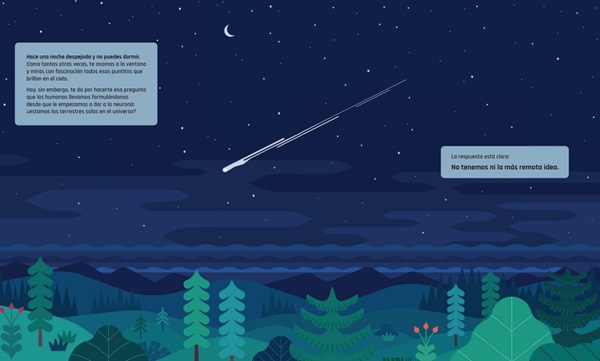 Ilustración de Instrucciones para encontrar alienígenas