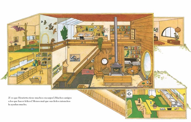 Ilustración de La casa de tus sueños con Henrietta y sus diseños