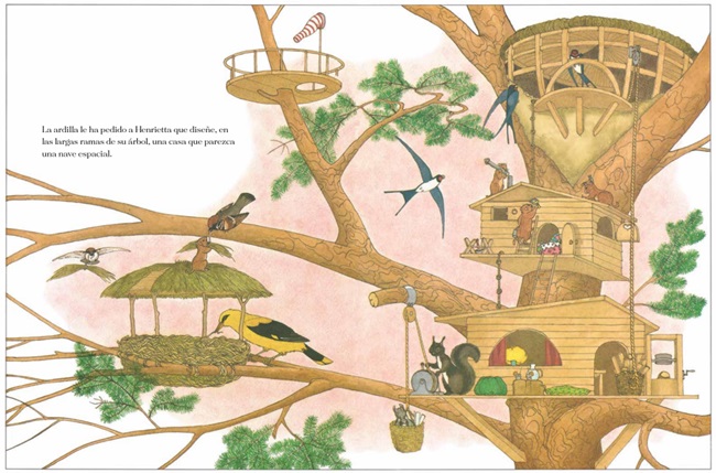 Ilustración de La casa de tus sueños con Henrietta y sus diseños
