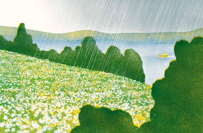 Ilustración de UN PAISAJE UNA FLOR