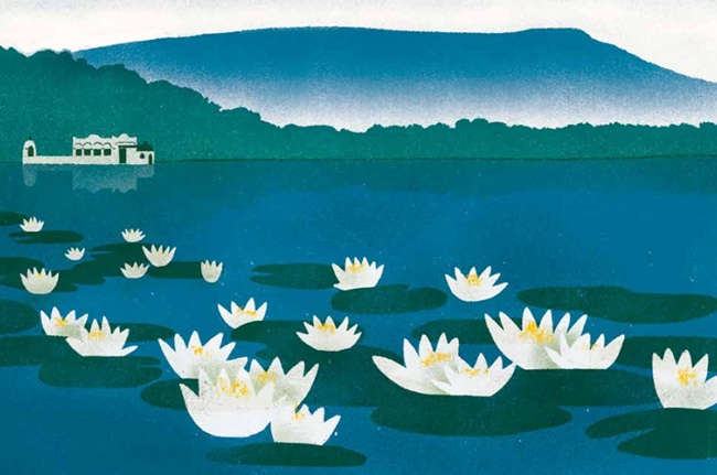 Ilustración de UN PAISAJE UNA FLOR