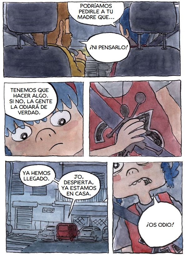 Ilustración de JO y los tres abrigos