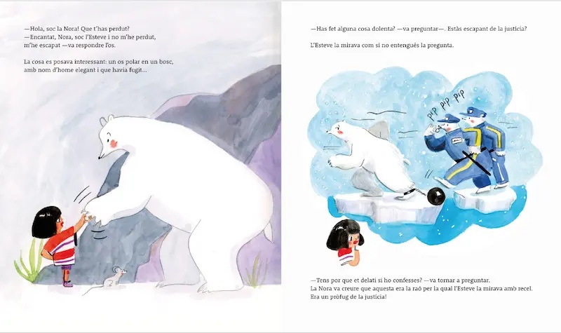 Ilustración de Nora y el oso polar