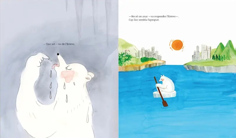 Ilustración de Nora y el oso polar