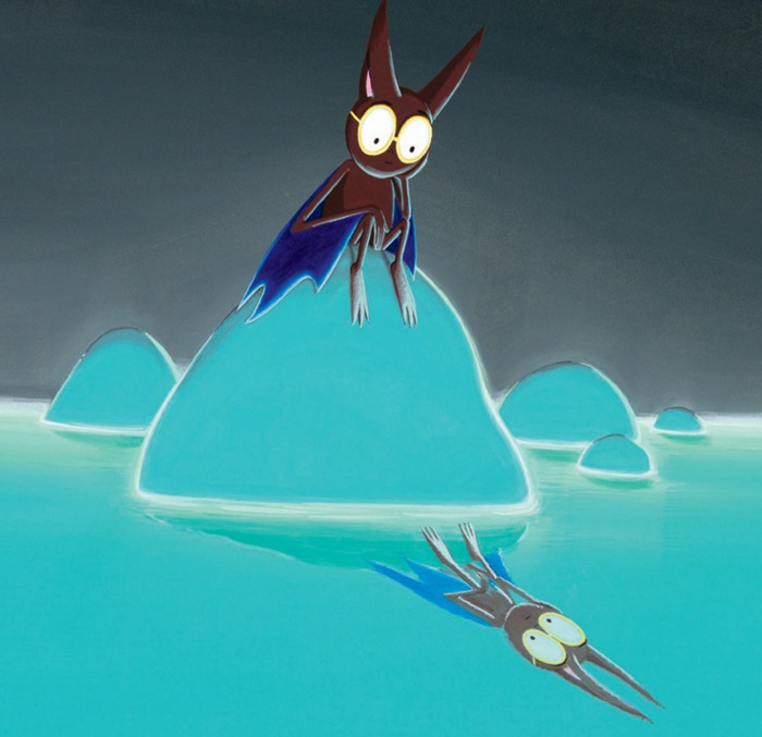 Ilustración de Bat y Flamingo