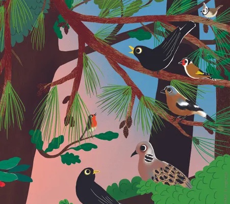 Ilustración de Escucha y encuentra EL BOSQUE