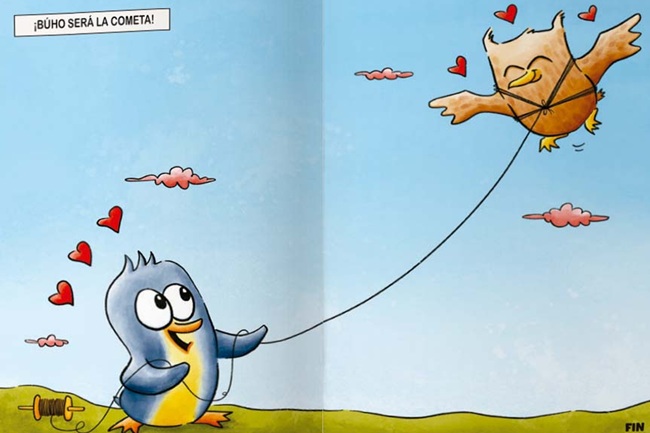 Ilustración de Búho y pingüino
