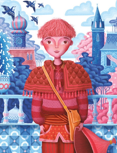 Ilustración de En un pueblito azul donde no pasaba nada