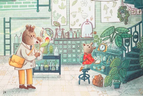 Ilustración de Eva y Oso Holmes