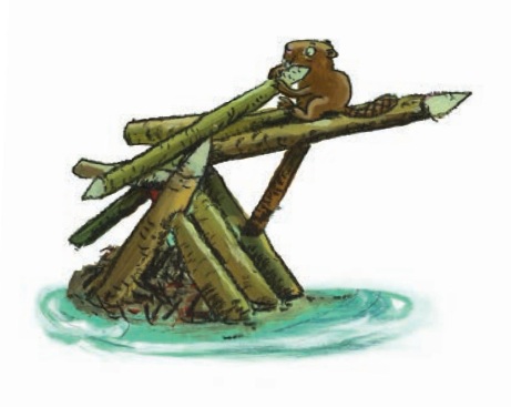 Ilustración de Oso de ciudad en el bosque
