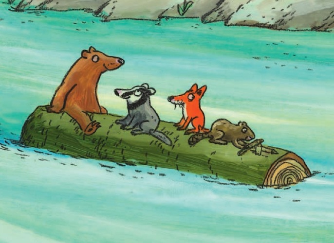 Ilustración de Oso de ciudad en el bosque