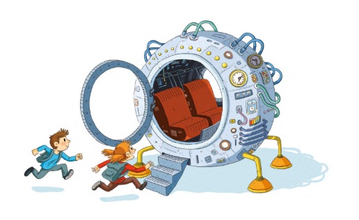 Ilustración de Busca y encuentra las diferencias con LA MÁQUINA DEL TIEMPO