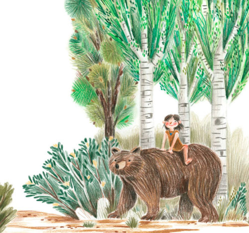 Ilustración de El primer invierno de Ulrika y Oso