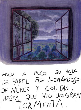 Ilustración de Julieta y su caja de colores