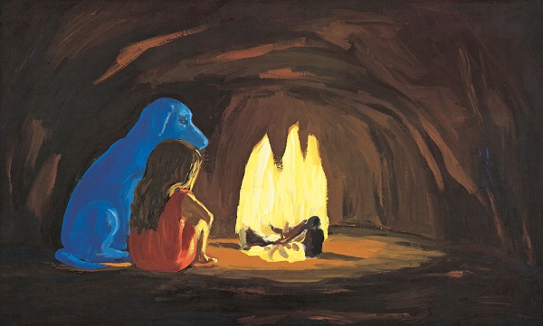Ilustración de Perro azul