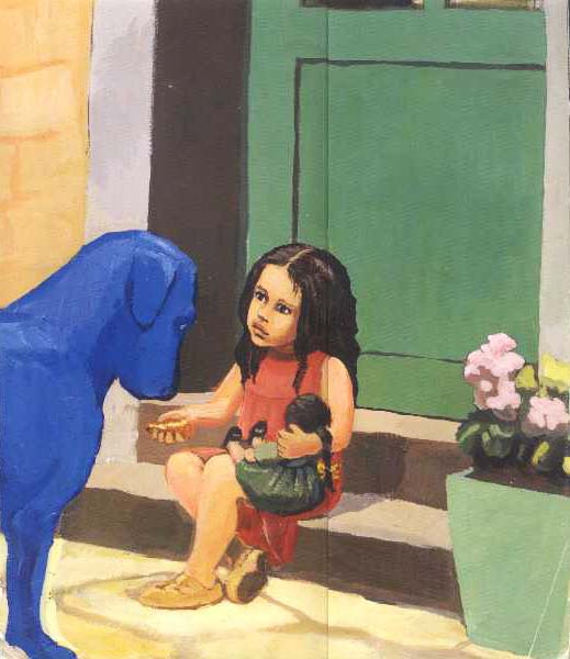 Ilustración de Perro azul