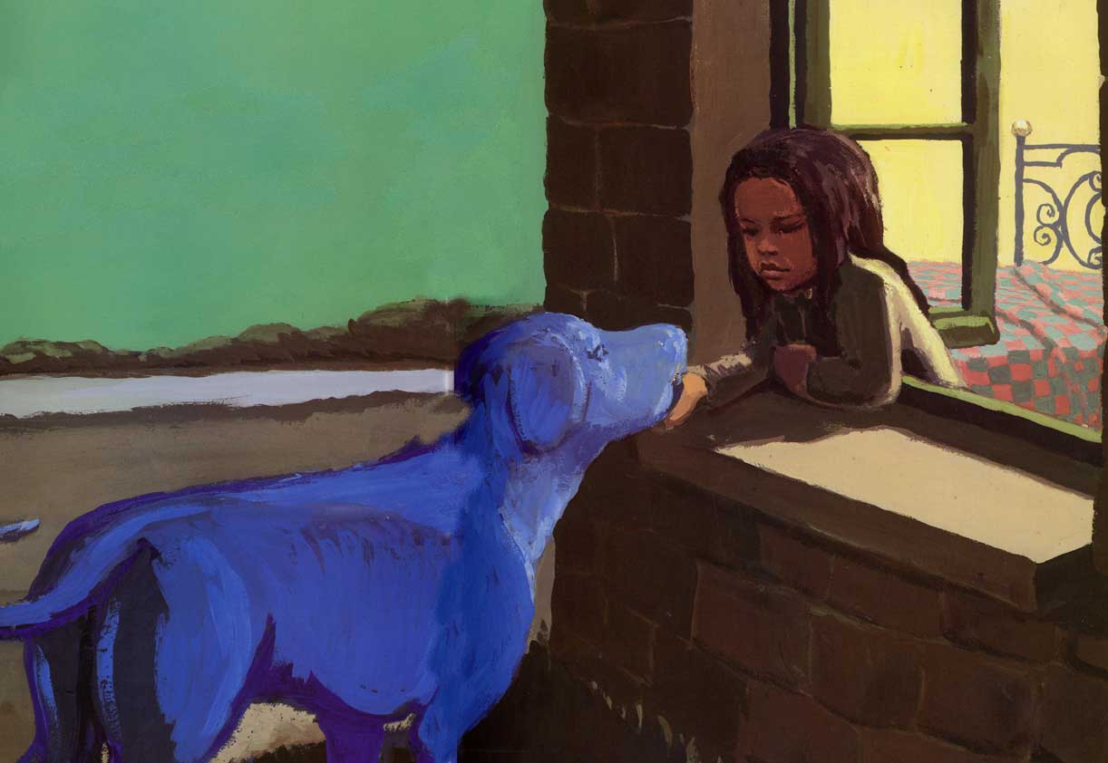Ilustración de Perro azul