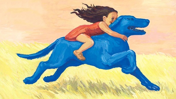 Ilustración de Perro azul