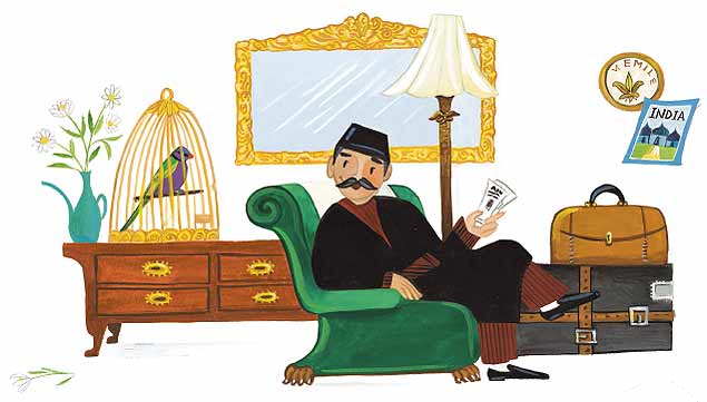 Ilustración de El Mercader y el Loro