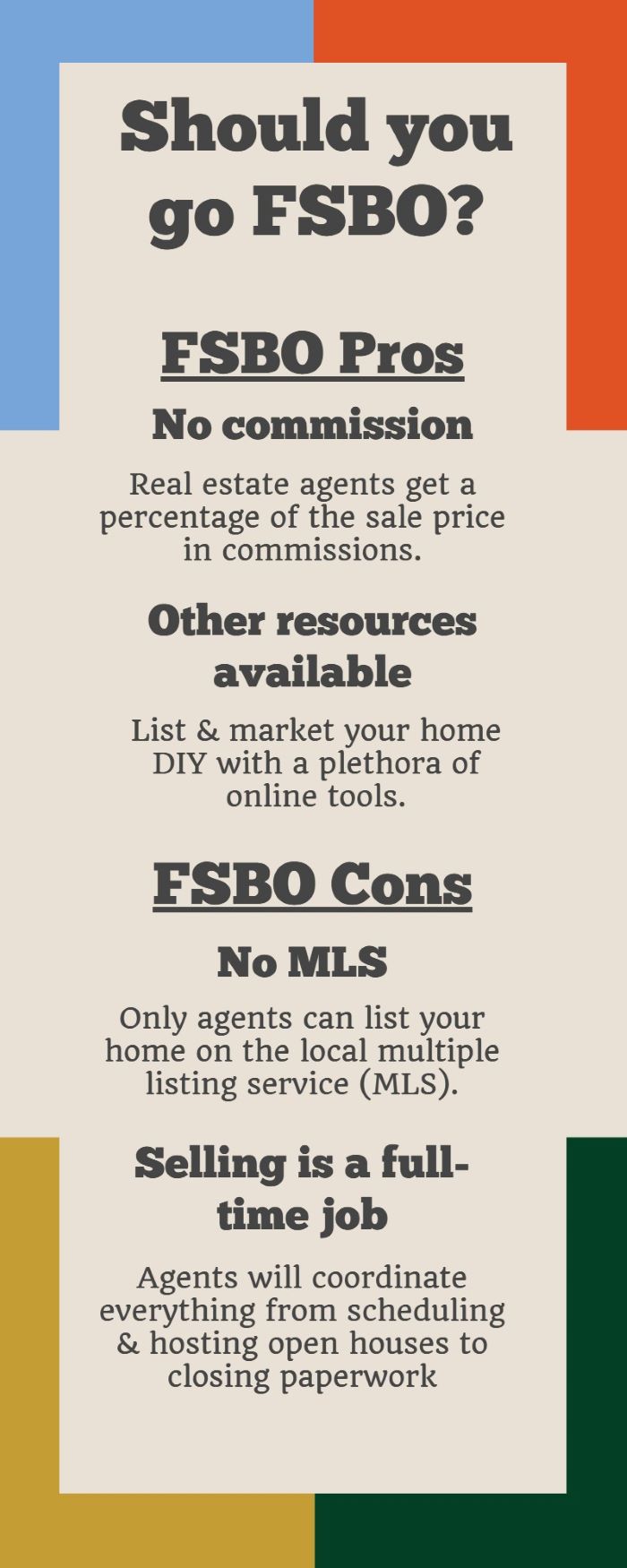 Advantages & disadvantages of FSBO infographic