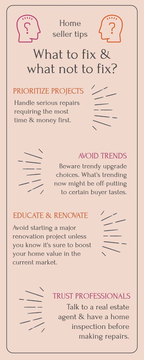  peach toned infographic about home seller tips