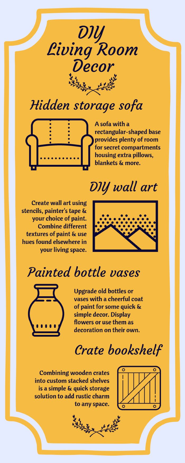 DIY Living room decor for less infographic