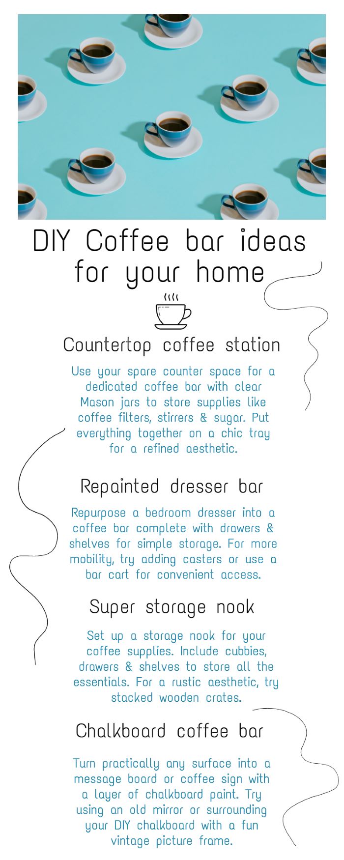 Fresh coffee bar ideas to upgrade your morning brew infographic