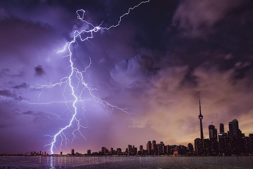 storm over city