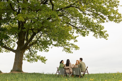 Group of folks having dinner