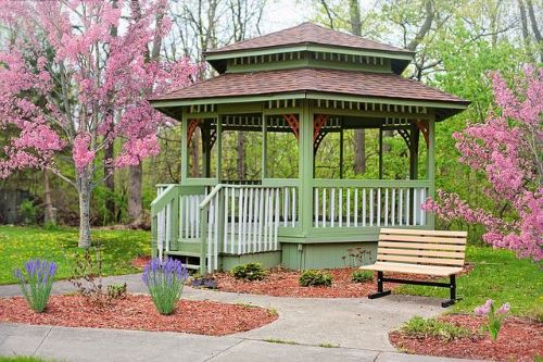 gazebo with flowers