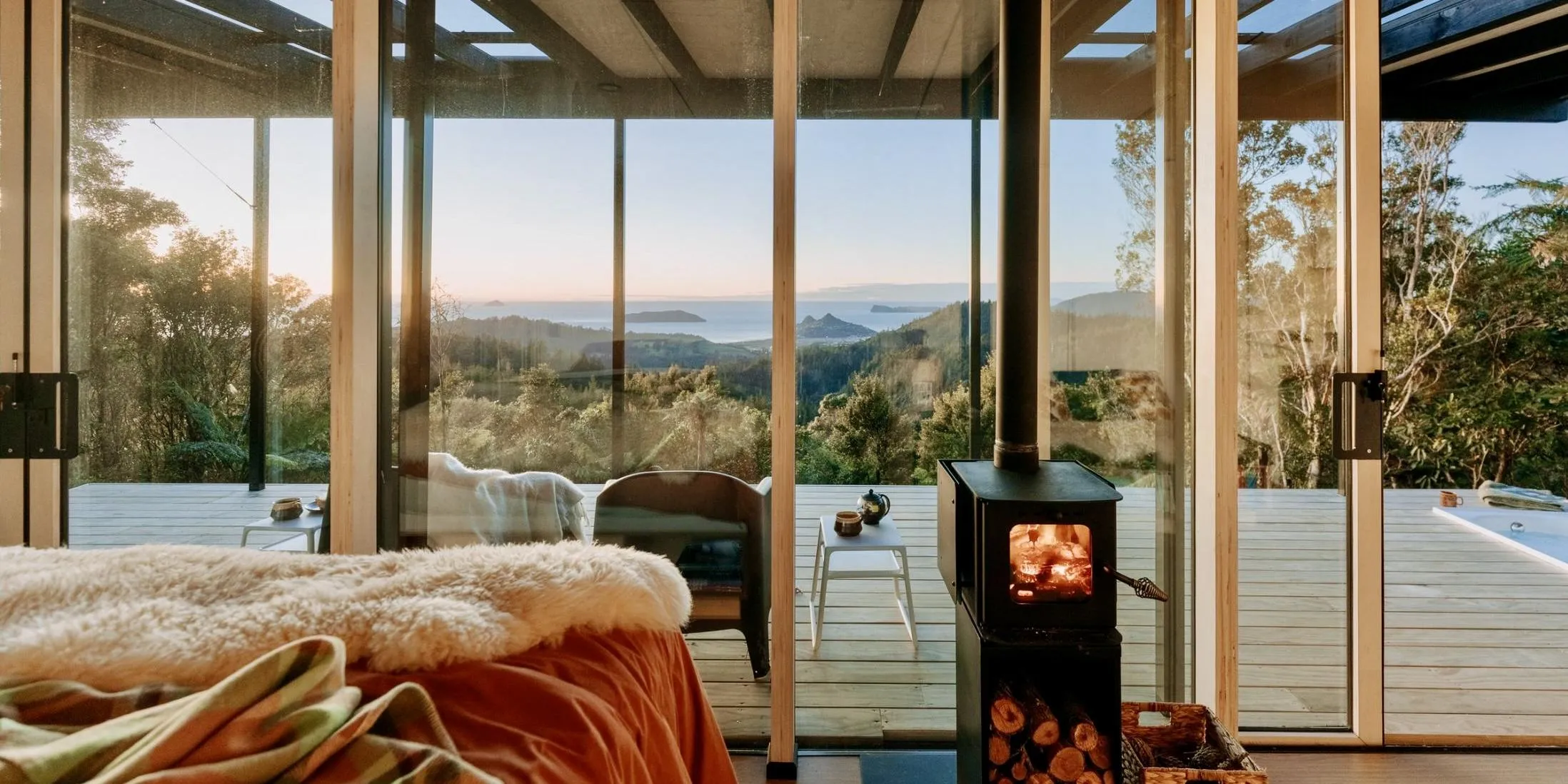 Koru Kabin Tairua Coromandel glamping ocean views
