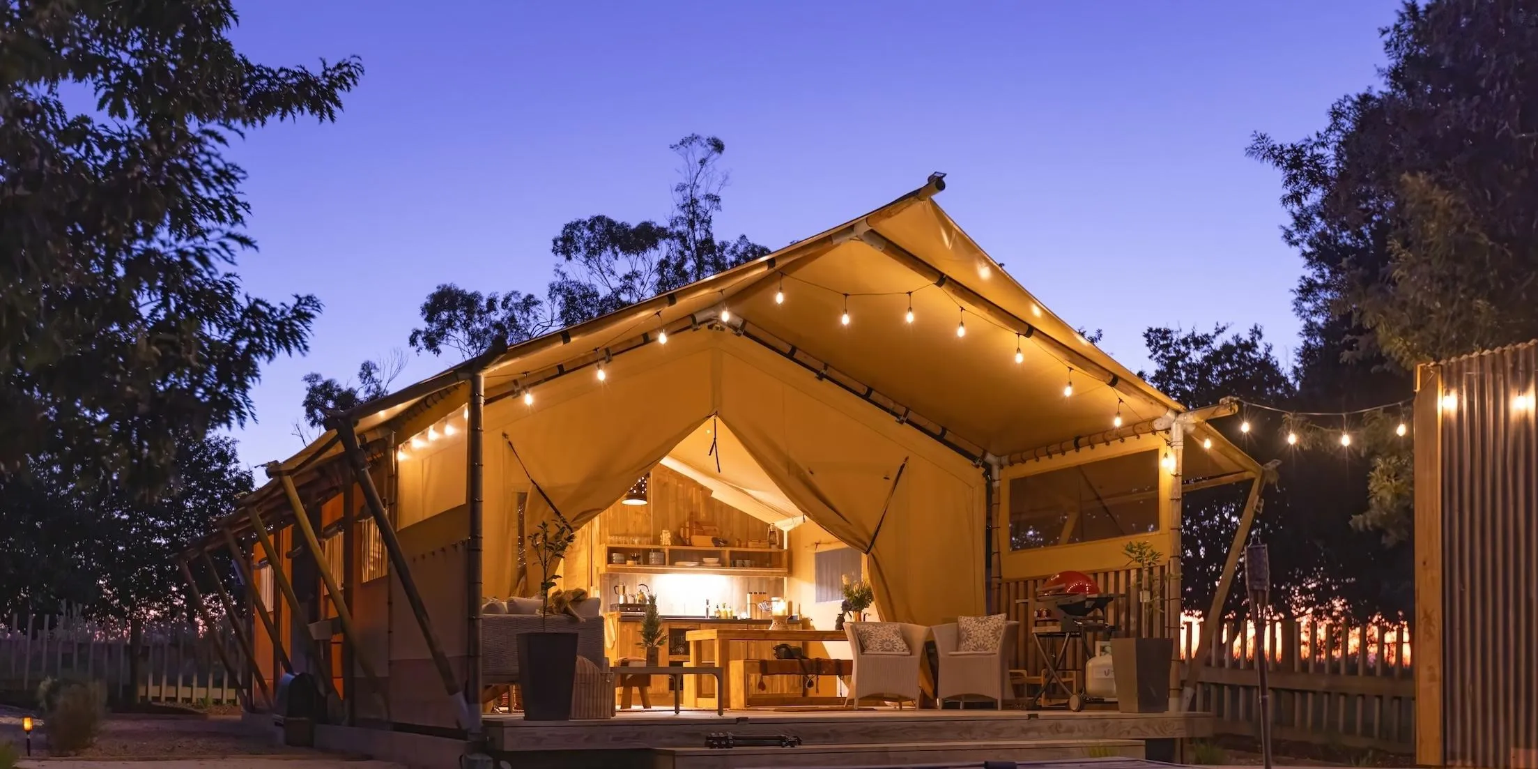 The Oaks Safari Tent Clevedon Auckland family school holiday stay