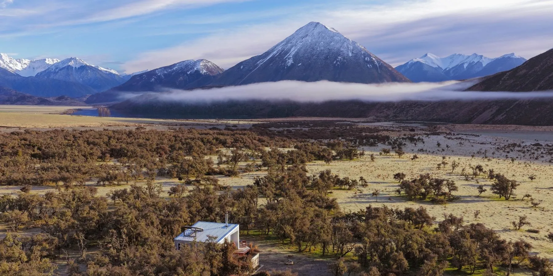 Ribbonwood Hut Arthur's Pass Canterbury winter glamping