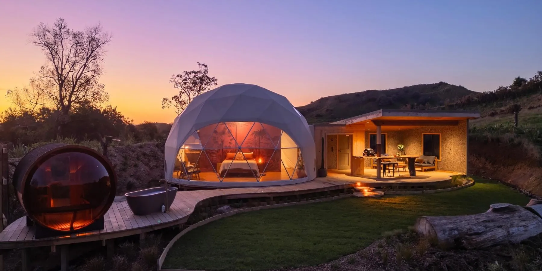 Venus geodesic dome Raglan Waikato glamping