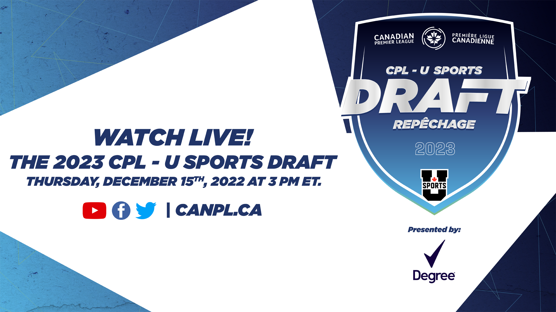 Canadian Premier League announces 2023 CPL-U SPORTS Draft, presented by Degree