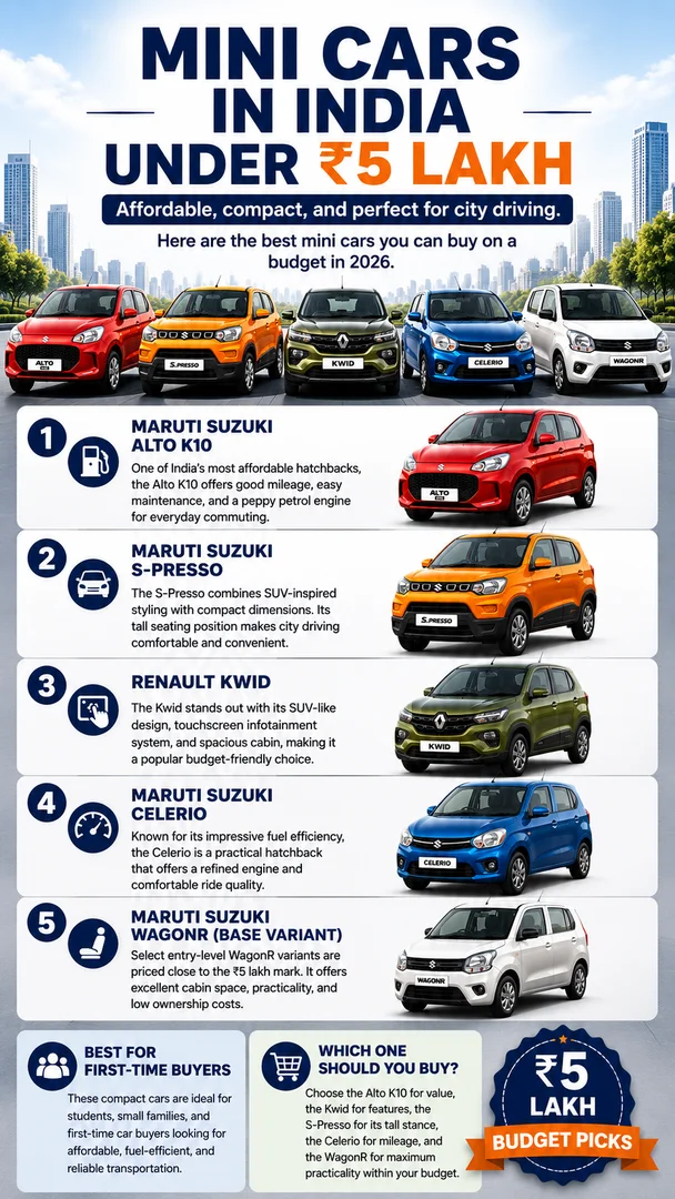 Mini Cars in India Under ₹5 Lakh
