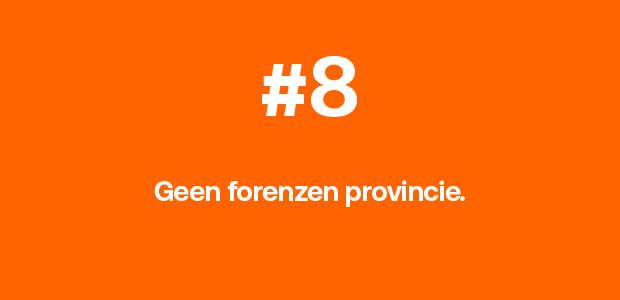 Geen forenzen provincie.