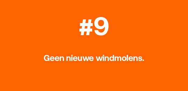 Geen nieuwe windmolens.