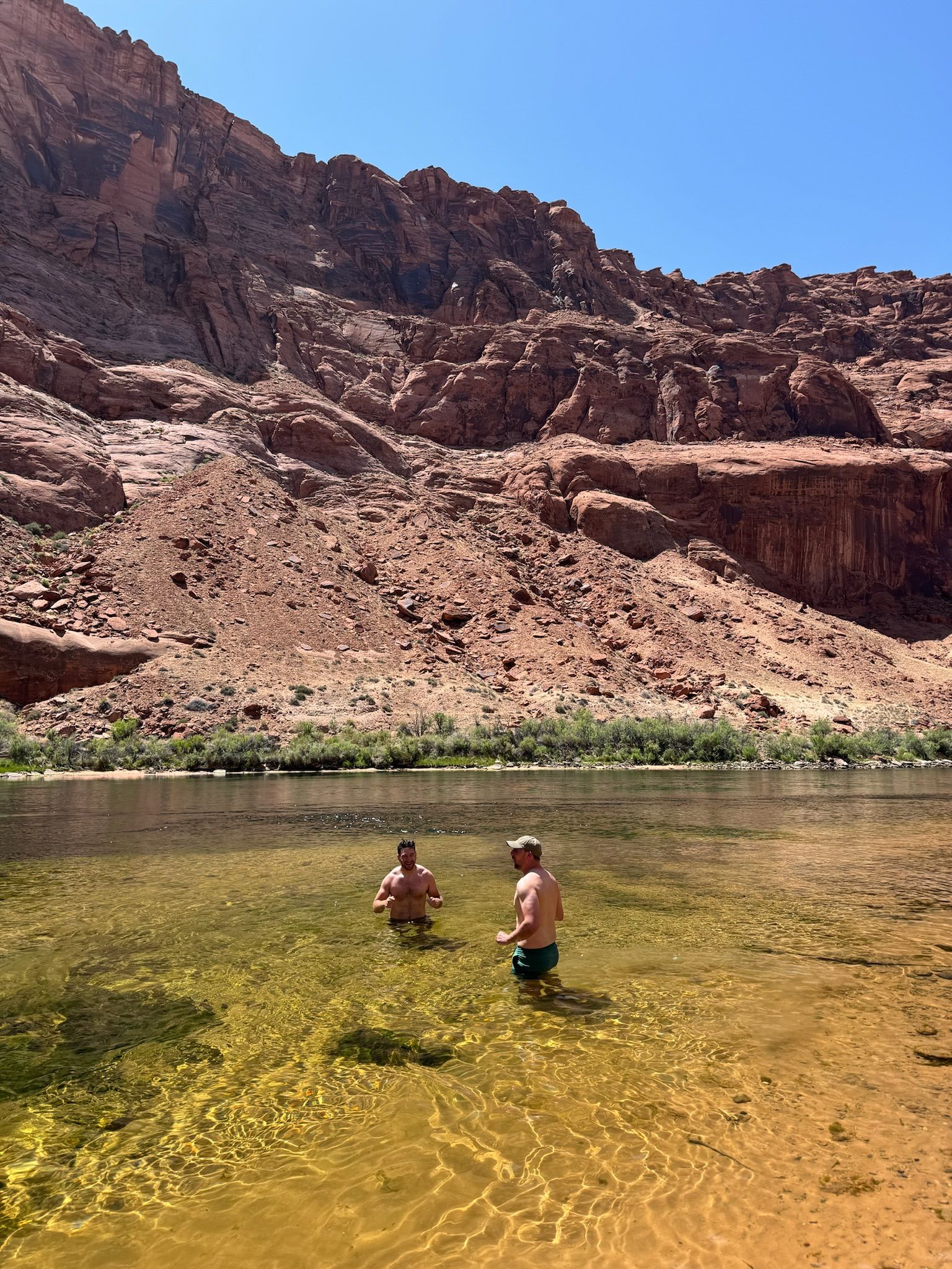 Two men in the river