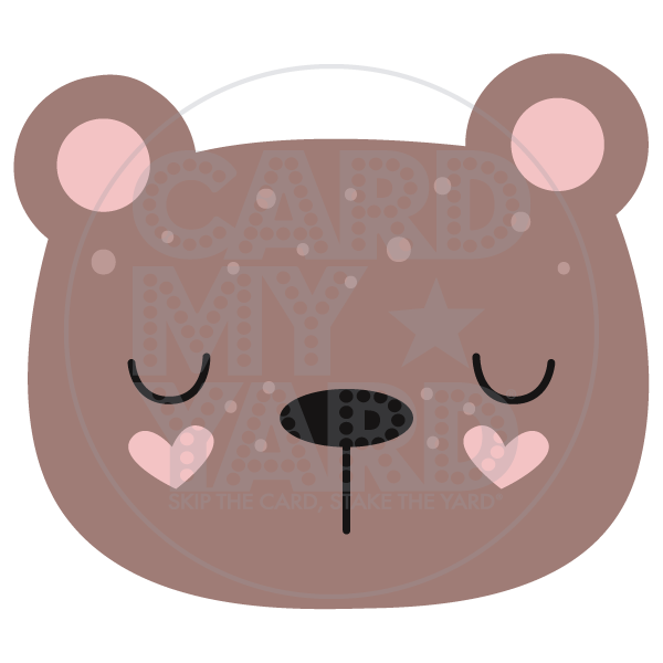 Animals: Bear Head with Heart Cheeks Animals: Bear Head with Heart Cheeks
