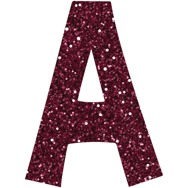 Maroon Glitter Alphabet