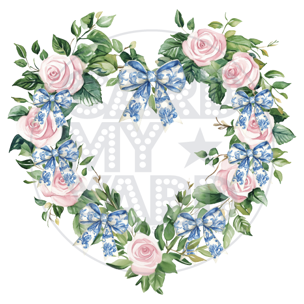 Toile & Roses: Toile & Rose Heart Wreath