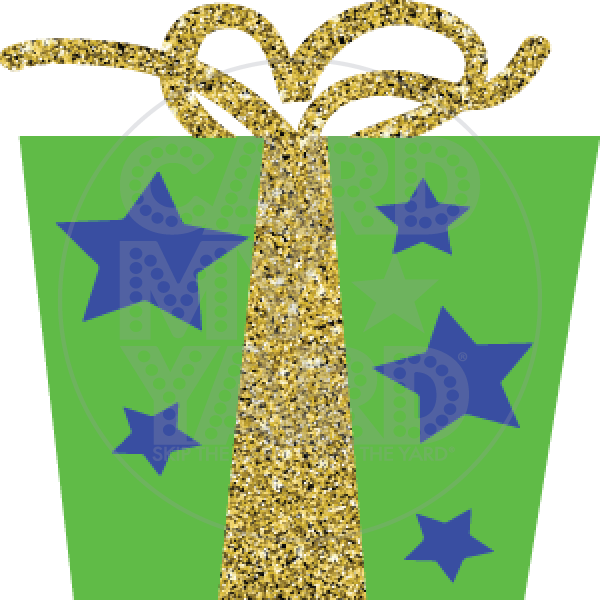 Birthday Present: Green and Gold Bow Birthday Present: Green and Gold Bow