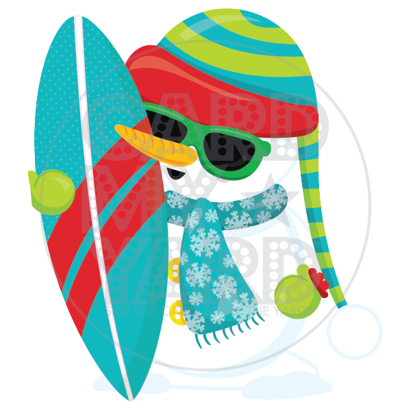 Christmas: Surfing Snowman Christmas: Surfing Snowman