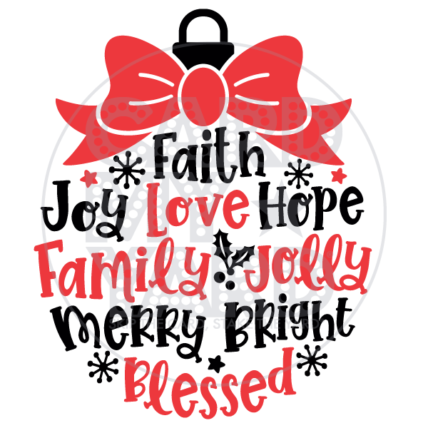 Christmas: Word Ornament (Red & Black) Christmas: Word Ornament (Red & Black)