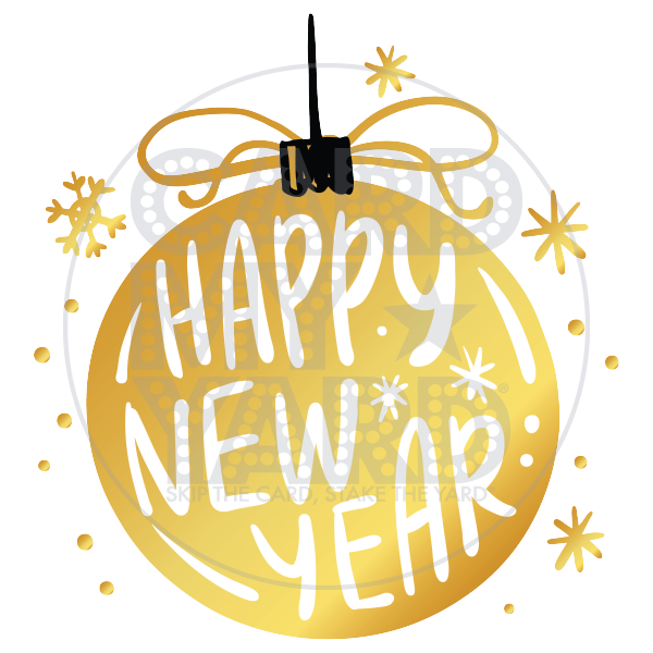 Christmas: Happy New Year Ornament - Gold
