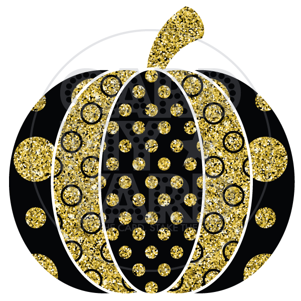 Fall: Gold Glitter & Black Pattern Pumpkin Fall: Gold Glitter & Black Pattern Pumpkin