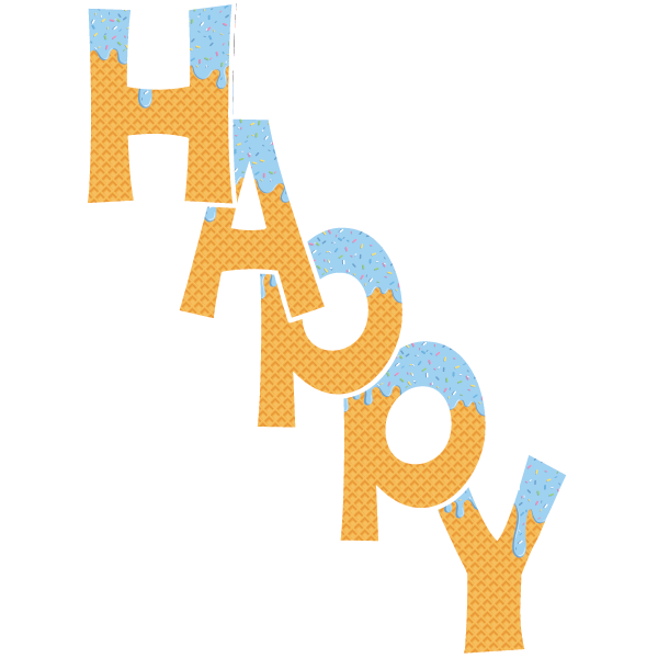 Blue Sprinkles Ice Cream Happy Birthday