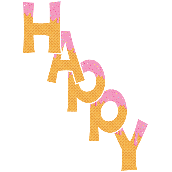 Pink Sprinkles Ice Cream Happy Birthday