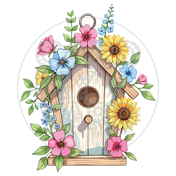 Flower: Flowers on a Birdhouse